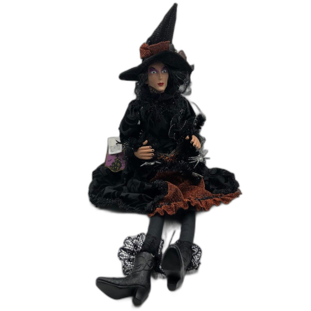 Wicked Witch Figurine Moonlight Manor With Tags Spiders Halloween Decor Haunted